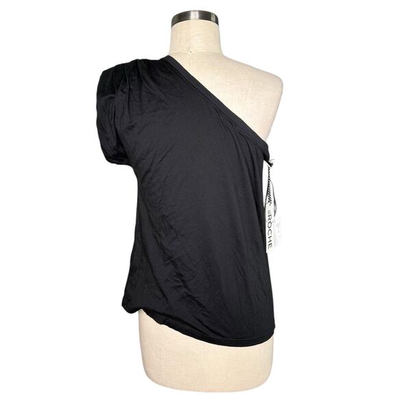ST ROCHE Grayson Tank Top Black Women's One Shoulder Top Size Medium NWT Glam - Picture 3 of 10